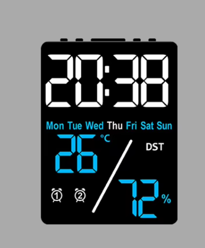 Wielofunkcyjny Cyfrowy Budzik LED - Temperatura, Wilgotność, Możliwość Ściemniania, Port USB na Arena.pl