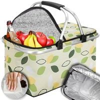 KOSZ PIKNIKOWY SKŁADANY TORBA TERMICZNA TURYSTYCZNY KOSZYK IZOLACYJNY 30L