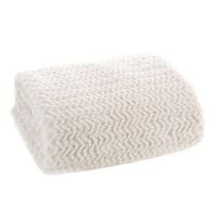 Koc zdobiony błyszczącą nicią LARIS 130X170 kremowy