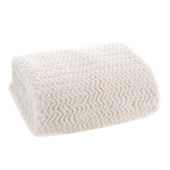 Koc zdobiony błyszczącą nicią LARIS 130X170 kremowy