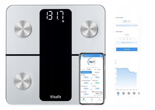 Waga Łazienkowa Elektroniczna Analityczna 13 Pomiarów Lcd Sportowa Aplikacj na Arena.pl