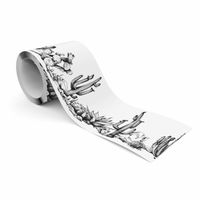 Pasek Dekoracyjny Do Jadalni Czarno-Białe KAKTUSY Rośliny Natura