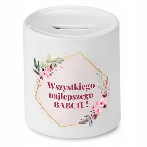 Skarbonka Dla Babci Wszystkiego Najlepszego Babciu Z Nadrukiem Ze Zdjęciem zdjęcie 1