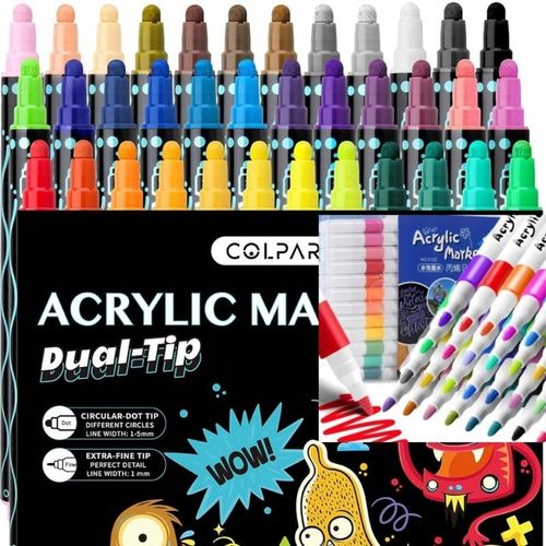 MARKERY AKRYLOWE ZESTAW 48 SZT Pisaki Flamastry Mazaki z farbą do kamieni na Arena.pl