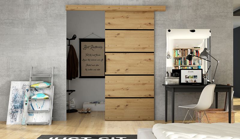 DRZWI przesuwne naścienne RIO VI 70 MOCNE loft zdjęcie 2