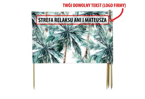 PARAWAN PLAŻOWY Palmy z indywidualnym napisem 8 PANELI 61.8 na Arena.pl
