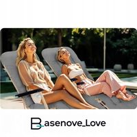 Sofotel Leżak ogrodowy składany z poduszką Sofotel ChillWell jasno szary