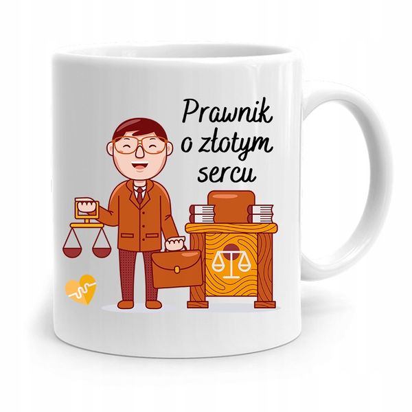Kubek Dla Prawnika Mecenasa O Złotym Sercu Prezent Z Nadrukiem Ze Zdjęciem zdjęcie 1