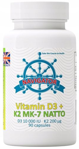 Navigator Witamina D3 10000 IU + Wit. K2 MK-7 200 90 kaps. Mocne kości na Arena.pl