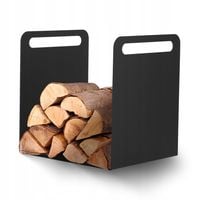 Stojak Na Drewno Kominkowe Kosz Metalowy Czarny