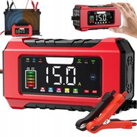 ŁADOWARKA DO BATERII SAMOCHODOWYCH INTELIGENTNA 12V 24V LCD 9 ETAPÓW