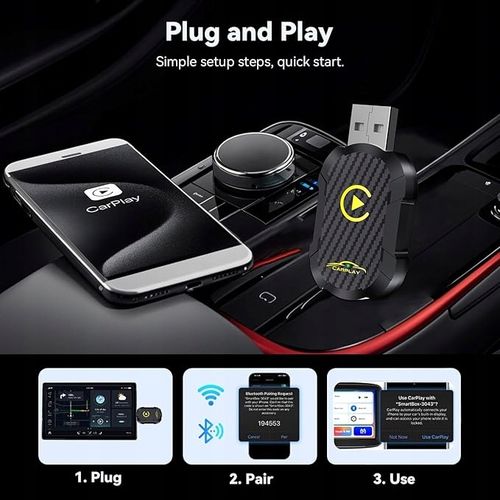 Bezprzewodowy adapter Wireless Auto CARPLAY Plug Bluetooth Use CarPlay na Arena.pl