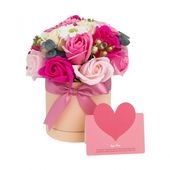 flower box, bukiet zapachowych kwiatów mydlanych w pudełku 16х16x23cm