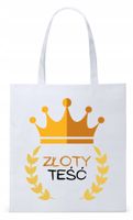 Dla Teścia Taty Prezent Torba Eco Biała Shopper Z Nadrukiem Ze Zdjęciem