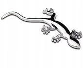 Emblemat Srebrny Jaszczurka Gekon chrom metalowy naklejka Skręcony Ogon HIT