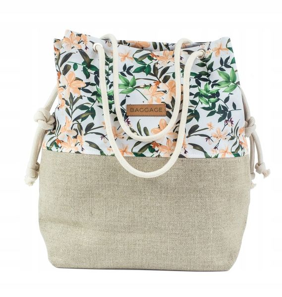TOREBKA DAMSKA WOREK SHOPPER TORBA KWIATY BAGGAGE zdjęcie 11