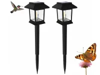 2 x lampa solarna z czujnikiem zmierzchu ruchu wbijana ozdobna