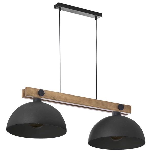 Drewniana lampa wisząca Oslo 1706 TK Lighting podwójna metalowa czarna zdjęcie 1