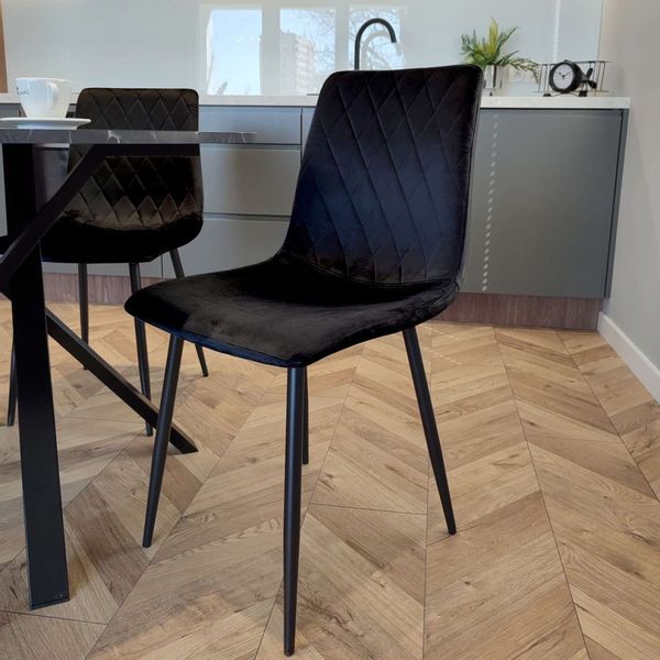 Krzesło tapicerowane Dexter Velvet czarny zdjęcie 3