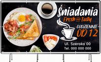 BANER REKLAMOWY 100x50cm projekt w cenie różne wzory ŚNIADANIA OD 12
