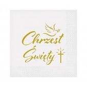 serwetki chrzest święty gołąbek i krzyż 33x33 20sz