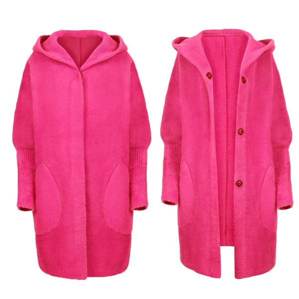 PŁASZCZ ALPAKA KAPTUR WEŁNA OVERSIZE KOLORY zdjęcie 6