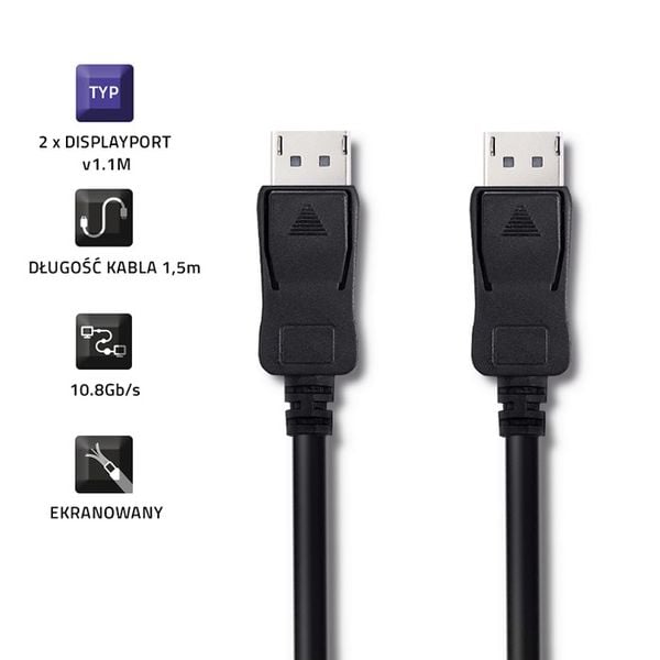 Qoltec DisplayPort v1.1 męski | DisplayPort v1.1 męski | 4K | 1.5m zdjęcie 3