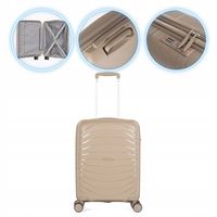 Walizka podróżna KADVA Brava 40 l beżowa 55x40x20 NA KÓŁKACH KABINOWA