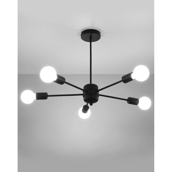 5-płomienna lampa wisząca SL.1022 czarna do sypialni sticks zdjęcie 2
