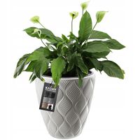 Doniczka Donica Z Wkładem Ogrodowa Biała 32,5cm