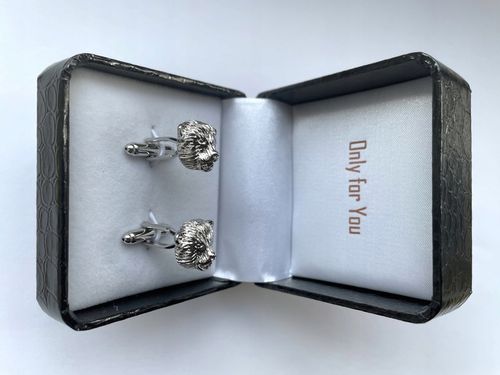 Spinki do mankietów EXC Miś Niedźwiadek Gryzli Głowa Misia w białym Etui na Arena.pl