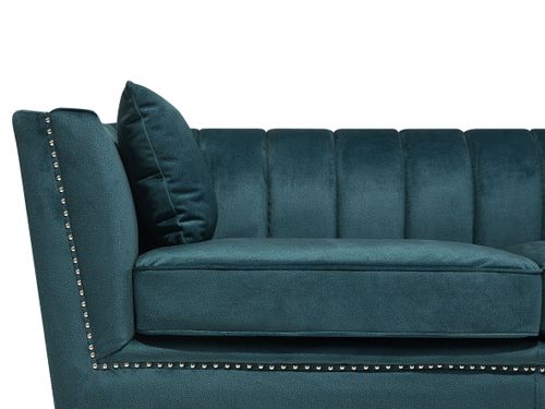 Sofa 2-osobowa welurowa lazurowa GAULA na Arena.pl