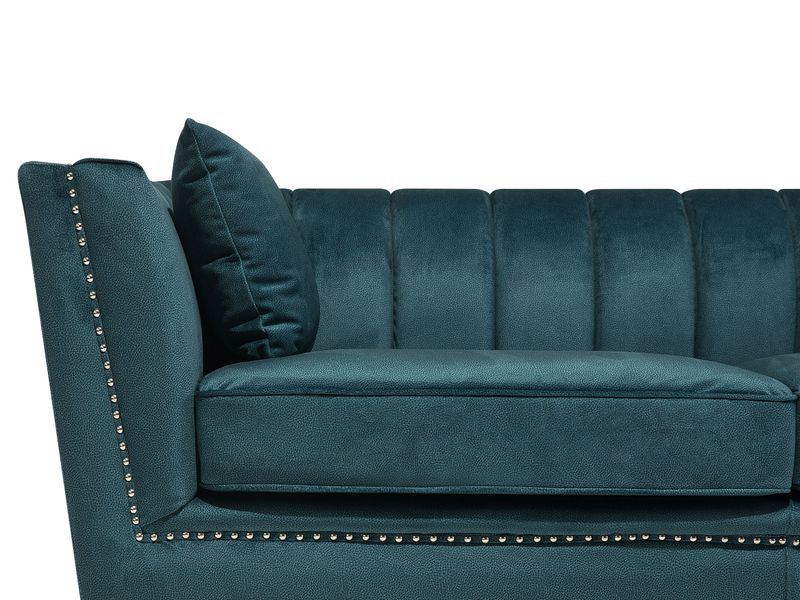 Sofa 2-osobowa welurowa lazurowa GAULA zdjęcie 7