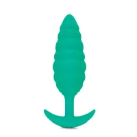 b-vibe texture plug twist green - anatomiczny wibrujący model silikonowy