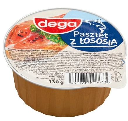 DEGA PASZTET Z ŁOSOSIA 130G zdjęcie 1