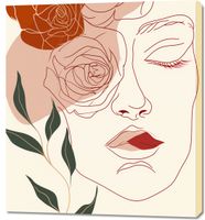 Obraz 90x100cm Beż i Twarz