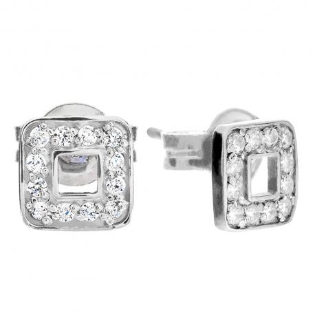 SREBRNY KOMPLET KWADRATY Z CYRKONIAMI SREBRO PRÓBY 925 na Arena.pl