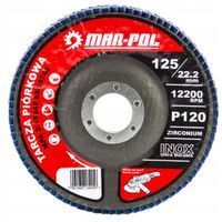 tarcza piórkowa 125mm p120 / inox