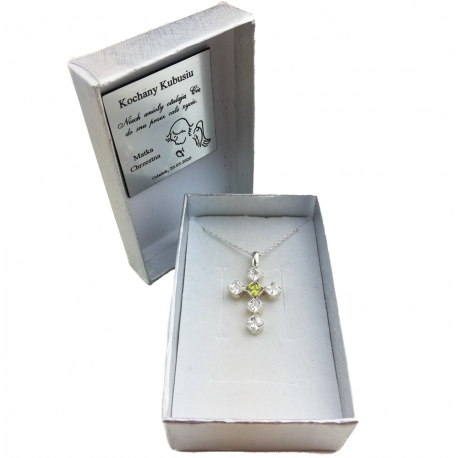 SREBRNY KRZYŻYK OZDOBNY Z CYRKONIAMI SREBRO PRÓBY 925 DOSTĘPNY W RÓŻNYCH KOLORACH zdjęcie 11