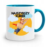 Kubek Błękitny Dla Kuriera Najszybszy Kurier Z Nadrukiem Ze Zdjęciem