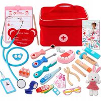 ZESTAW LEKARSKI DLA DZIECI ZABAWA DOKTOR MAŁY LEKARZ LEKARZ DREWNIANE XXL