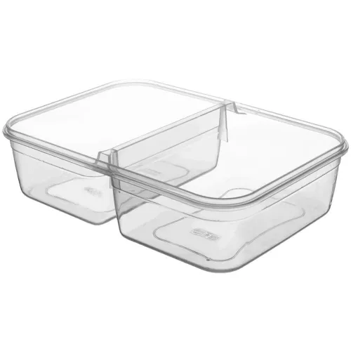 Pojemnik na żywność dzielony z uszczelką szczelny z 2 przegródkami lunchbox 2 l na Arena.pl
