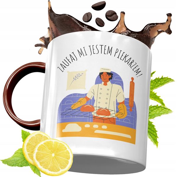 Kubek Bordowy Dla Piekarza Na Urodziny Prezent Z Nadrukiem Ze Zdjęciem zdjęcie 1