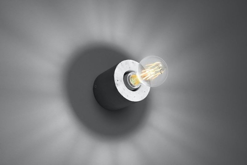 Kinkiet LAMPA ścienna SL.0679 okrągła OPRAWA betonowa tuba szara zdjęcie 2