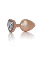 plug jewellery pearl gold heart plug  clear l