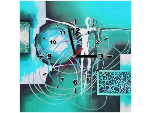 40X40CM ZEGAR TAŃCZĄCE POSTACIE NIEBIESKIM OBRAZ DRUK na Arena.pl