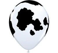 Balon pastelowy krowie łaty, 28 cm urodziny farma