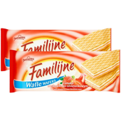 Familijne Klasyczne wafle o smaku truskawkowo-śmietankowym 180 g