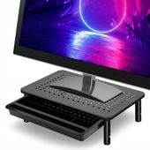 PODSTAWKA POD MONITOR LAPTOP METALOWA PODSTAWA PÓŁKA UCHWYT Z SZUFLADĄ