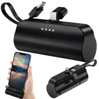 Powerbank 5000 mAh lightning kabel usb-c mały kieszonkowy power bank
